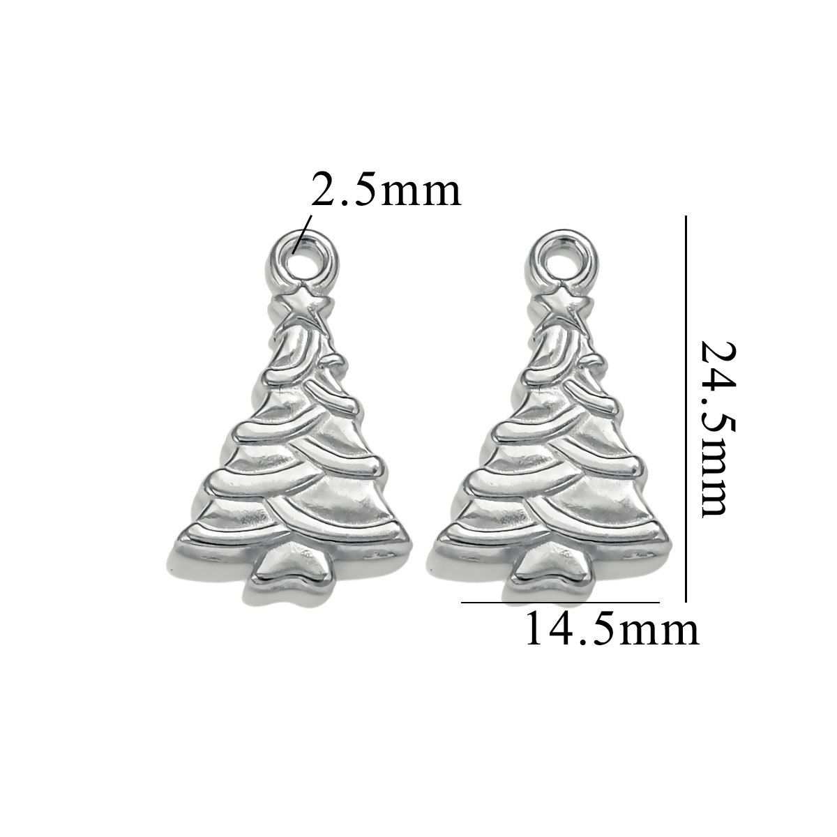 Silver color / 1 Piece Simple Cute Style Cartoon Tree Shape Stainless Steel  Gold Color Women's Pendant Picture19